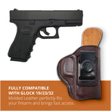 Leather Inside The Waistband Holster For Pistol Glock 19/23/32
