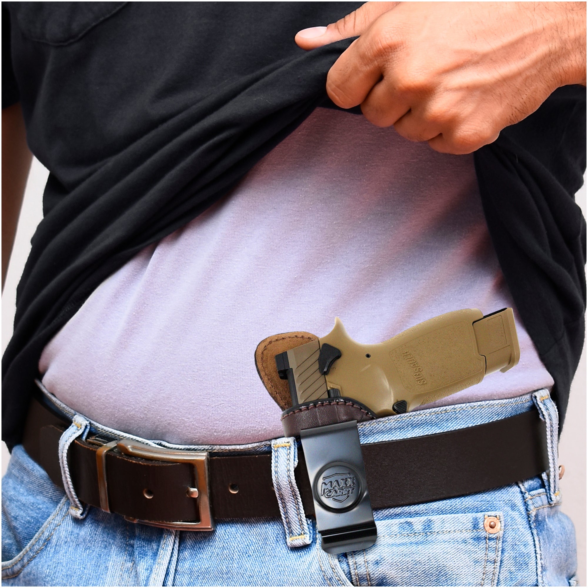 Leather Inside The Waistband Holster For Pistol Sig Sauer P320