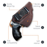 Leather Inside The Waistband Holster Fits S&W J Frame 2" Barrel