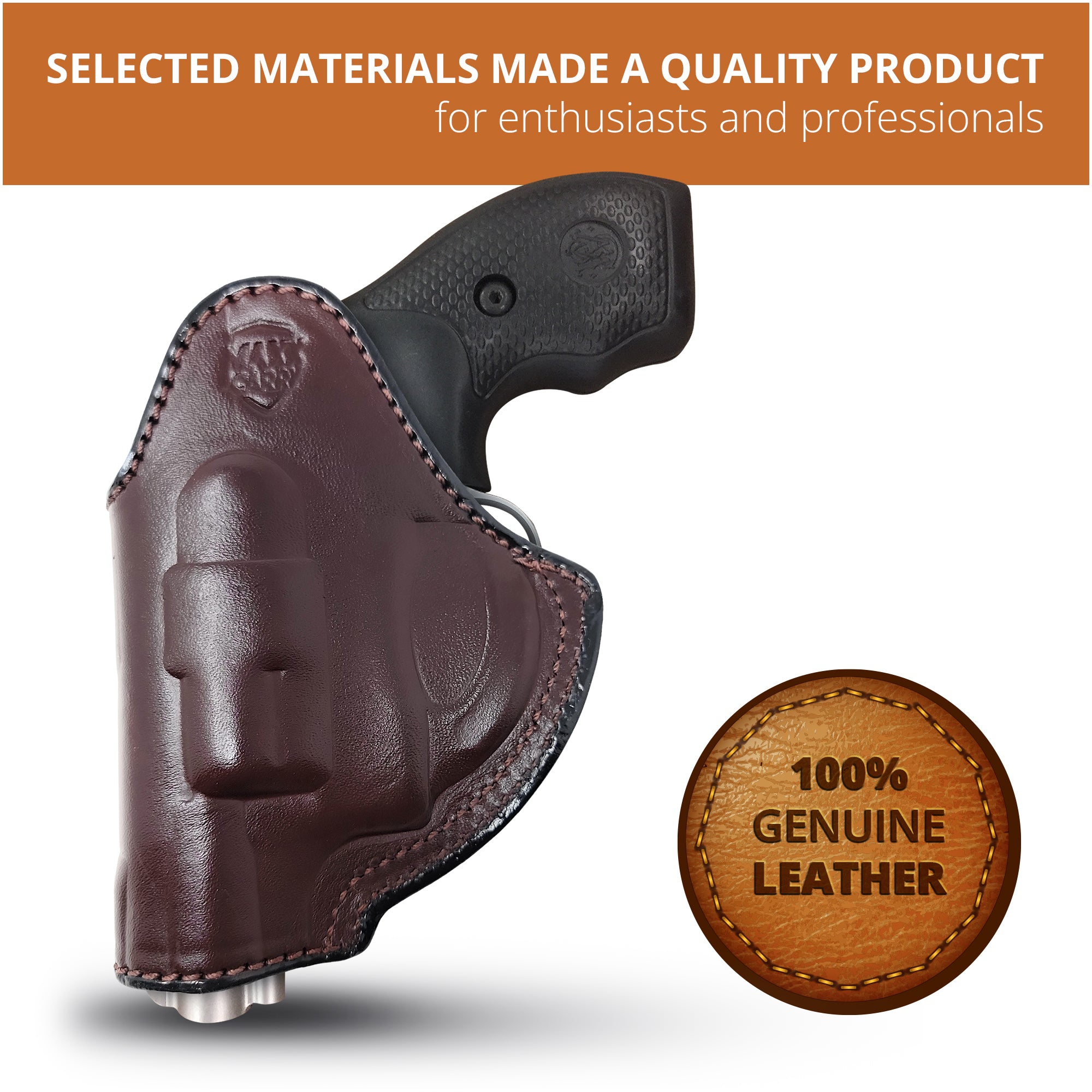 Leather Inside & Outside Waistband Holster For Smith & Wesson J
