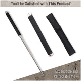 Expandable Security Baton by Popular Holster. Includes Holder Made in Nylon with Hardened Foam Material, Best for Self Defense, Tactical or Survival Practices. Collapsible, Durable and Lightweight. Foam Model (Light Metal Color)