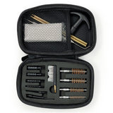 Universal Handgun Cleaning Kit by PH | Zippered Compact Case | Bronze Bore Brush Jag Adapters Stainless Steel Pick Cleaning Patches Fits for .22Cal, .357Cal./.38Cal./9MM, .40 cal and .45 cal Handguns