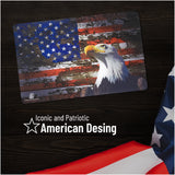 Gun Cleaning Mat by PH - Measures 11" x 17" 0.3 mm Thick | Oil and Solvent Resistant Padded Non-Slip | Compatible with compact to large guns | For Maintenance or repairs to your firearm | (Flag+Eagle)