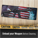 Gun Cleaning Mat by PH - Measures 12" x 36" 3 mm Thick | Rifle and Large Guns | Non-Slip Surface | Oil and Solvent Absorbent Protect Workbench | For Maintenance or repairs to your firearm (Freedom)