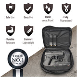 Shooting Range Hunting Soft Case Comfortable with Pocket and Slots for Accessories and Ammo | Discreet Tactical Pistol Carry.