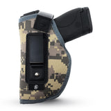 Camo IWB Gun Holster by PH - Concealed Carry | Soft Interior | Fits M&P Shield 9mm.40.45 Auto/Glock 26 27 29 30 33 42 43, Ruger LC9, LC380 | Taurus Slim, PT111 | Springfield XD Series