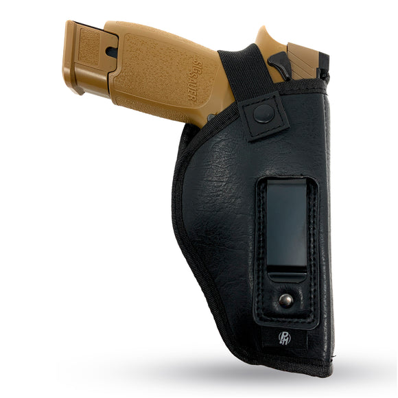 IWB Gun Holster by PH - Concealed Carry Soft Material | Soft Interior | Fits Glock 17 19 23 25 32 38 | Sig Sauer P320 | Springfield XDS 4