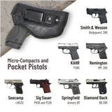 IWB Gun Holster by PH - Concealed Carry | Soft Interior | Fits M&P Shield 9mm  .40  .45 Auto/Glock 26 27 29 30 33 42 43, Ruger LC9, LC380 | Taurus Slim, PT111 | Springfield XD Series (Small)