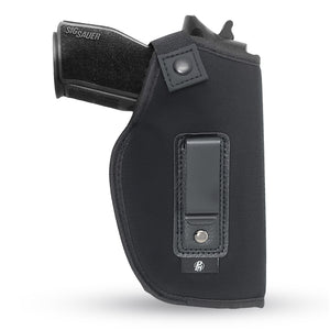 IWB Gun Holster by PH - Concealed Carry Soft Material | Soft Interior | Fits Glock 17 21 23 25 32 38 | Sig Sauer 225 226 227 | Springfield XDS 4" | Laser gun sight compatible | Full Size Guns